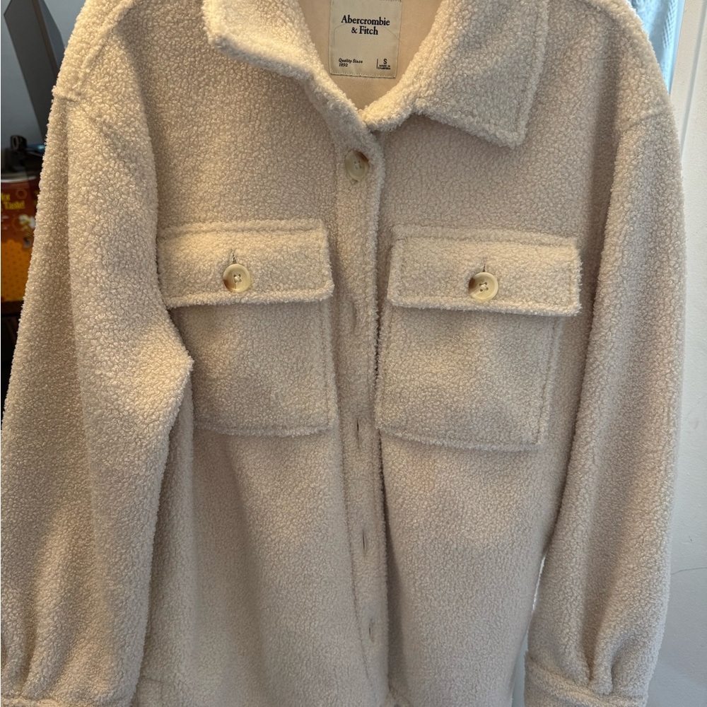 Abercrombie & Fitch Women's Beige Teddy Jacket